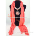 Jewelry Scarves with round RHINESTONE pendants attach